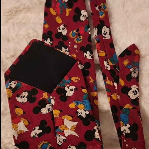 Disney Mickey Mouse Multi-Face Ties (Set of 2) – Burgundy & Black/White Novelty - Picture 5 of 12